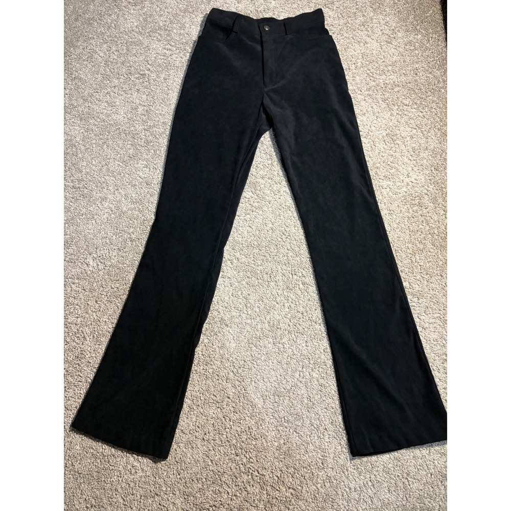 Vintage 5.7.9 Black High Waisted Flare Pants Faux Suede Y2K Retro Small size 0